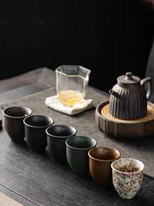 1个陶瓷拿铁咖啡杯，高品质陶瓷情侣水杯，个性化马克杯，牛奶麦芽早餐杯，创意办公杯，迷你大师杯，茶杯 - 彩色 - 查看 4