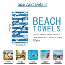 1 chiếc khăn tắm biển họa tiết mỏ neo và rùa biển sọc xanh trắng, chất liệu microfiber siêu mềm, cỡ lớn, thấm hút cực tốt, thích hợp cho du lịch, hồ bơi, lặn biển, lướt sóng, yoga, cắm trại, nhiều kích cỡ khác nhau, phụ kiện bãi biển. - A - Xem 27