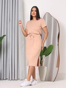 Casual Elegant Conservative / Modest Knot Beach - Beige - View 2