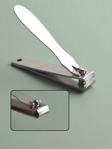 1pc Large Size Stainless Steel Nail Clipper, Flat Edge Nail Trimmer Tool For Finger And Toenails - Multicolor - View 4