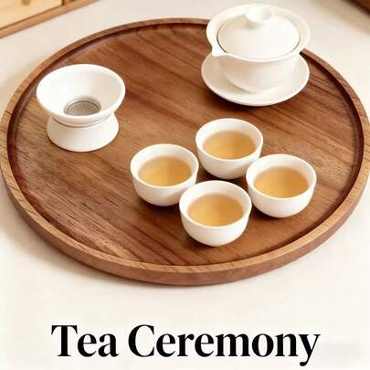 360 Degree Rotating Tray, Rotating Round Wooden Plate, Food Tray, Kitchen Storage Items, Bathroom Decor Tray, Rotating Tea Tray, Rotating Kitchen Storage Tray, Kitchen Countertop, Non-Slip Mat For Kitchen Storage And Organization, Tabletop Decor