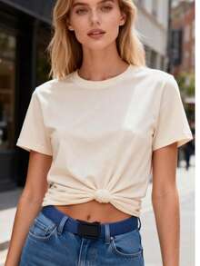 1pc Men's Simple Versatile Belt, Suitable For Pants - Black - View 3