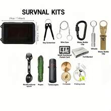 Professional Emergency Survival Kit Outdoor Camping Hiking First Aid Kit Emergency Car Survival Multifunction Tactical Defense Equipment SOS Wilderness Adventure - A - View 9