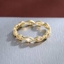 1pc Minimalist Figure 8 Shape Design Cubic Zirconia Inlaid Women Fashion Ring - Multicolor - View 8