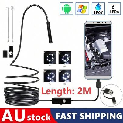Waterproof HD Inspection Camera – USB Type-C Borescope Flexible Snake Camera For Android Phones | IP67 Waterproof, High-Definition Visual Inspection Tool