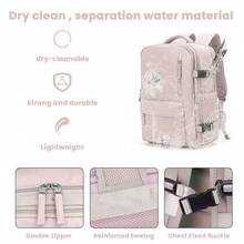 17-Inch Laptop Business Work Waterproof Backpack, Large Travel Backpack For Both Men And Women, Handbag, With Laptop Compartment, Suitable For Carry-On Luggage, Carry-On Luggage Box, Super Large Travel Backpack, Suitable For Business Trips, Travel Bag, Suitable For School, Suitable For Both Men And Women. - Bụi hồng - Xem 3