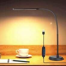 LED阅读灯，可调光夜灯，带灵活鹅颈灯臂，360°可调，3种颜色模式和10级亮度，适用于家庭/办公室/绘画/阅读 - 3種顏色 - 查看 11