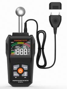 POROMETISTO 无针式湿度计，VA反向显示彩色屏幕，遥控线长：40英寸（1米），适用于大面积物体表面。 - 深灰色 - 查看 13