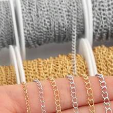 10m/Roll Stainless Steel Anti-Tarnish Flat Cross Chain, Steel & Golden Color For Bracelet, Necklace, Jewelry DIY - Stainless Steel Chain - View 6