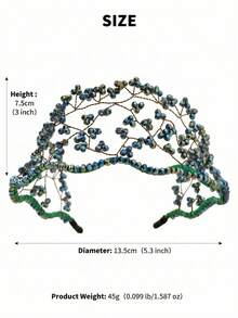 开斋节波西米亚风手工水晶串珠发箍，仙女风绕线发圈，优雅新娘婚礼派对舞会头饰（女士款） - 彩色 - 查看 13