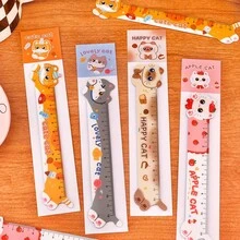 4pcs Cartoon Cat Magnetic Bookmarks Ruler, Cute & Aesthetic Student Stationery Small Gift,Rulers - 4pcs/random - View 3