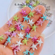 46/96颗混色树脂海星水钻扁平迷你星星，适用于DIY工艺品、婚礼装饰、珠宝制作、美甲和剪贴簿，做工精细 - 彩色 - 查看 2