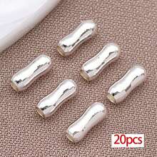 20颗18K镀金黄铜隔珠，竹节珠，金属管珠，小骨质散珠，适用于珠宝制作、手链、项链等DIY工艺品 - 彩色 - 查看 13