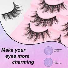 8对装 漫画仙女风假睫毛 自然柔软动漫款 黑色睫毛梗 打造自然妆容 新手友好 日常使用 - 尖尾漫畫款 - 查看 4