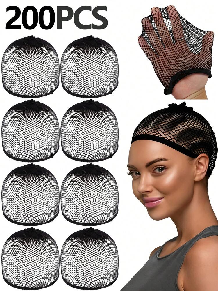 Hair Net Black - 1000pcs/500pcs/200pcs/100Pcs/80Pcs/60Pcs/40Pcs/20Pcs ,Hair Nets Elasticity Invisible Elastic Mesh For Food Service, Ballet Bun, Sleeping, Women And Wig (Black) - Black - View 1