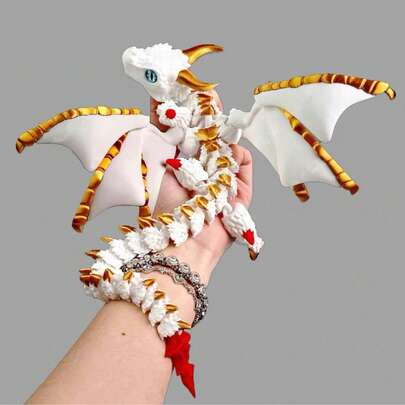 Latest 3D Printed Dual-Horn Flying Dragon With Wings, Multi-Jointed Flexible, Laser Gradient Trending Model Toy - Perfect Gift, Birthday Gift, Ideal Gift, Surprise Gift, Holiday Gift, Seasonal Gift, Halloween Gift, Christmas Gift, Gamer Enthusiast Refined Gift, Gift, Easter Gift