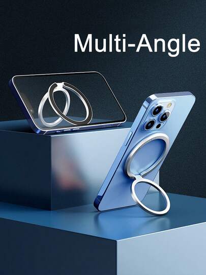 Magnetischer Handyring-Halter, abnehmbarer MagSafe-kompatibler Fingergri, 1s Schalter für horizontalen & vertikalen Ständer, kompatibel mit iPhone & den meisten Smartphones