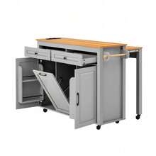 Mobile Storage Islands - Grey + MDF - View 8