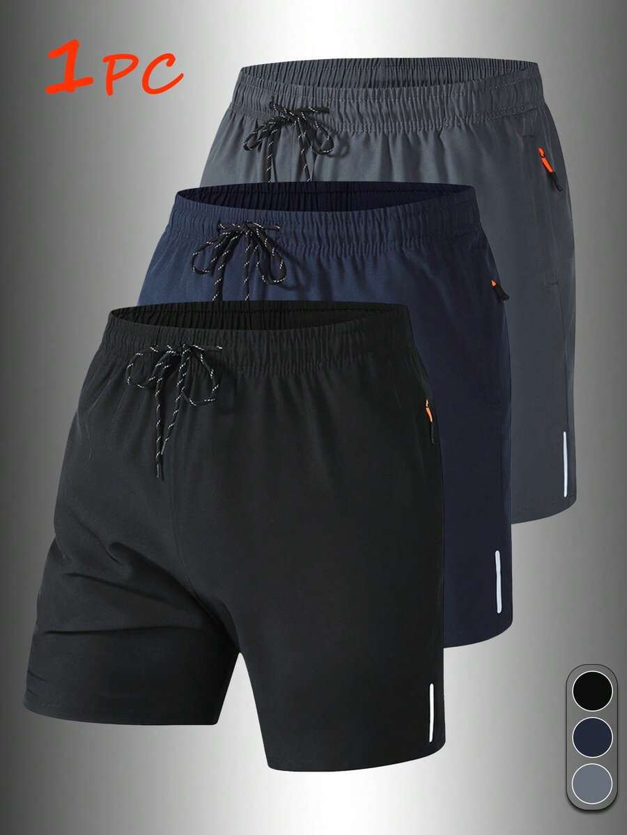 [Ra mắt trước Xuân/Hè] 1 Áo khoác thể thao ngoài trời cho nam, chạy bộ, đi bộ, tập thể dục, màu trơn, sọc phản quang, túi có khóa kéo, sọc đen trắng, dây rút - màu đen - Xem 1