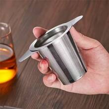 2 PIEZAS Filtro de té - Equipado con filtros de malla duraderos con doble asa, tamaño perfecto, fácil de agarrar, gran capacidad, diseño ergonómico para té suelto, especias, ideal para el hogar, la oficina y las fiestas de té, la cocina, infusor de té de hierbas, estante de almacenamiento de bolsas de té de hierbas, colador de té, filtro de cocina, filtro, taza, tamizado - Multicolor - Ver 10