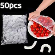 20/50/100/150/200个装可伸缩食物保鲜盖，易于使用的蔬菜保鲜盖，冰箱保鲜工具，可替代保鲜膜，水果保鲜，抗菌 - 無色 - 查看 12