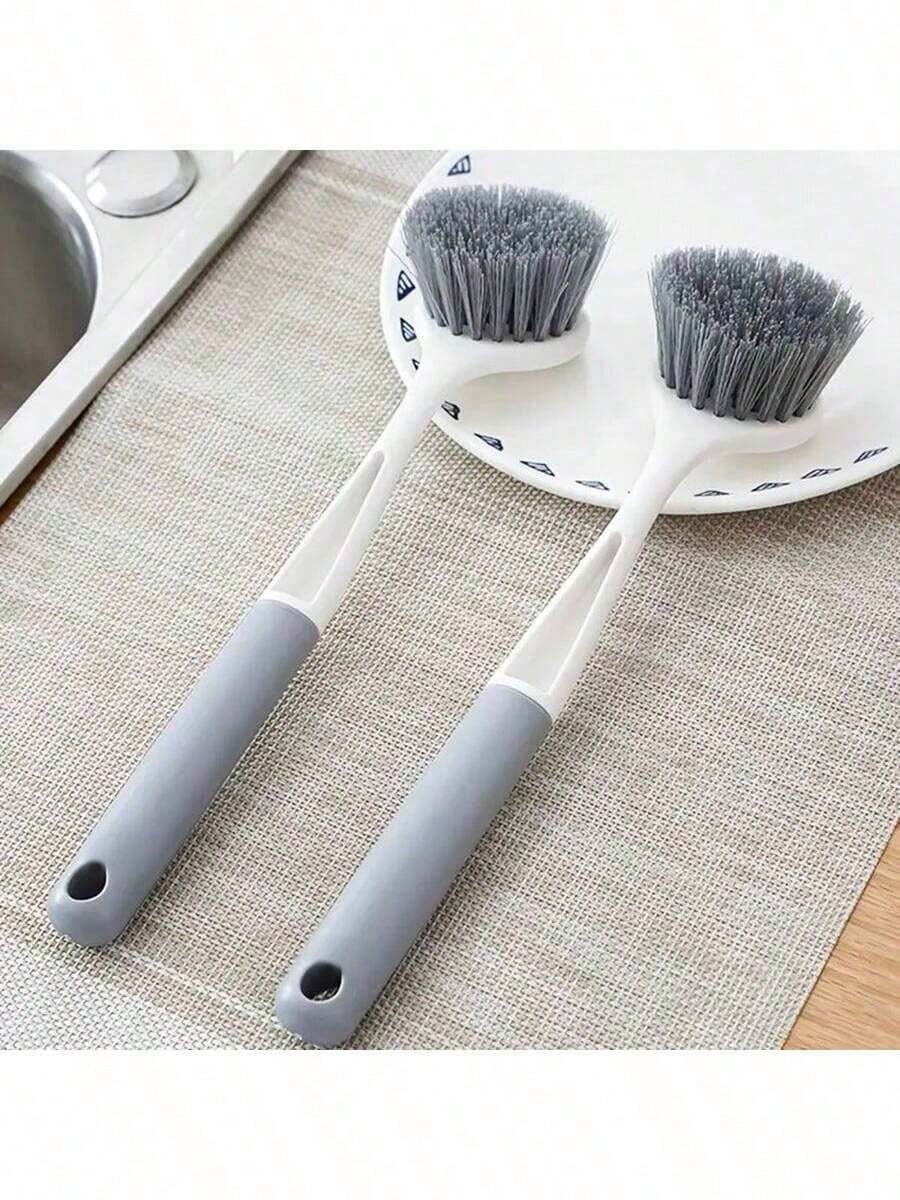 1pc Reusable Long Handle Cleaning Brush - Effective Tool For Household Sink, Stove And Cup Cleaning - No Charging Required, Convenient To Use, Space-Saving - Multicolor - View 1