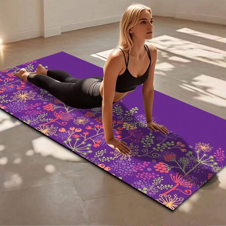 1pc 71*22inch Yoga Mat, Various Patterns Available, Non-Slip & Durable, Extra Wide & Thick, Suitable For Home Use, Fitness, Beginner Yoga Training - Multicolor - View 1