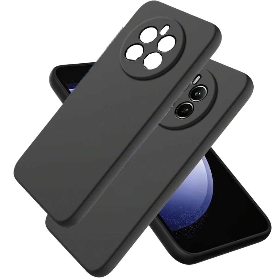 A Black Matte Material Phone Case, Suitable For Various Models Of Realme Phones And Vivo Phones, Such As Realme C67 5G, Realme C12, Realme 8i, Realme 12 4G, Realme 6 Pro, Vivo Y76s, Vivo V29e, Vivo Y29, Etc. It Has Anti-Drop And Anti-Fall Functions. - Black - View 1