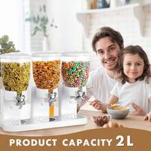 2-Liter White Grain Dispenser Bucket With 3 Measuring Cups, Unbreakable Food Storage Container For Rice, Flour, Cereal & Pet Food, Kitchen Pantry Organization - White - View 5