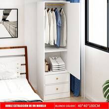 Closet Armable Para Ropa Modernos Con 2 Cajones Ropero Para Dormitorio - Blanco - Ver 2