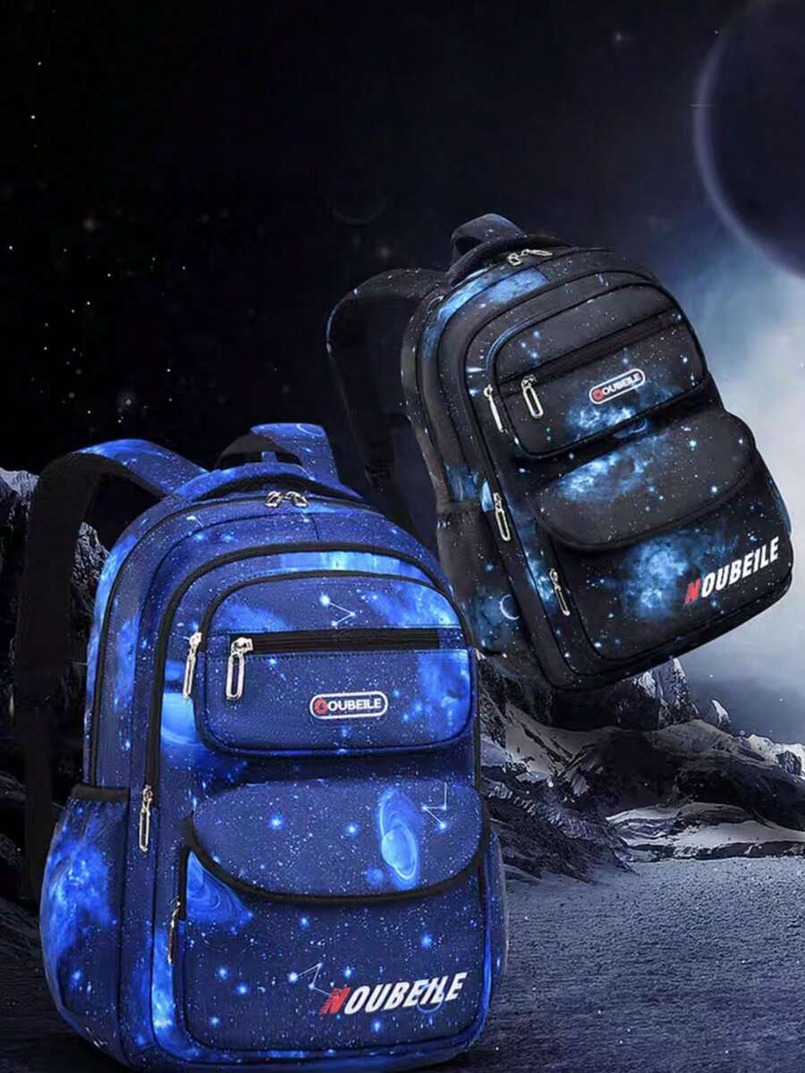 1pc Unisex Fashionable Backpack With Adjustable Shoulder Straps, Zipper Closure, Adjustable Chest Buckle To Prevent Strap Slippage, 2 Main Compartments And 3 Zipper Pockets, Organized Storage Design - Backpack - View 1