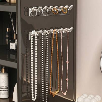 [No Jewelry Storage Rack] 3/1 Pcs Wall-Mounted Jewelry Organizer Rack | No Display Rack, Suitable For Necklaces, Bracelets, Earrings Hooks - Bathroom, Kitchen, Jewelry Store, Storage, Minimalist Decor, Hanging Jewelry