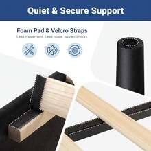 Allewie Full/Queen/King Size Bed Frame With Adjustable Velvet Upholstered Headboard, Rivet-Style Nailhead Trim Detail Platform Bed Frame, Wooden Slat Support, No Box Spring Needed, Easy Assembly, Black - màu đen - Xem 7