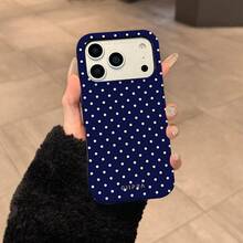 GIIPPA 1个海军蓝底白色波点手机壳，兼容 15/14/13；1个时尚棕色波点手机壳，兼容 15/14/13 Pro Max/Plus；防震全方位保护；纤薄贴合设计；适合女性和女孩；货号：35460；也兼容 17 Air。 - 藍色 - 查看 7