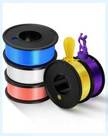 GCCSJ Pla Filament,3D Printing Filament PLA 5 Pcs 1.75mm-5 Colours Printing Filament 1.75mm Dimensional Accuracy ±0.02mm White Yellow Pink Blue Purple Filled Filament Spool Vacuum Pack 250G X 5 - White + Pink + Sky Blue + Purple + Yellow - View 8