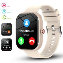 1 件智能手表，带硅胶表带，男女通用运动智能手表，带计步器、卡路里追踪、多种运动模式、距离追踪、音乐控制、远程摄像头、无线通话、可自定义表盘、信息提醒、闹钟、天气、2.01 英寸全触摸屏，兼容 IOS 和 Android 智能手机 - 彩色 - 查看 3
