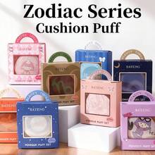2pcs Zodiac Makeup Sponge Puff, Lightweight Breathable Makeup Sponge Pads, Thick & Soft, Suitable For Beginners, Makeup Artists, Christmas Gifts For Girlfriends/Daughters, Travel, Cosplay, Work, Daily Use, Y2K Style, Makeup, Inexpensive, Room Decor, Vanity, Travel, Bedroom, Cosmetics, Sponge, Makeup Tools, Affordable Items, Gifts, Women Gifts, Christmas Gifts - Multicolor - View 2