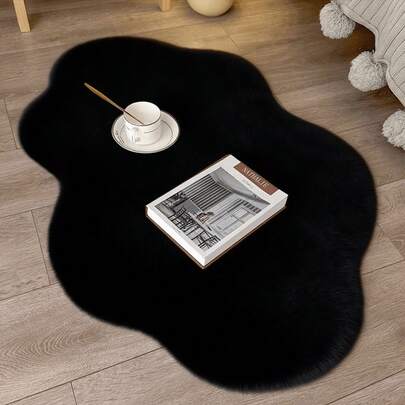 1pc Solid Color Asymmetrical Faux Fur Children's Room Decorative Carpet, Decorative Carpet, Bedroom Decor, Small Rug, Carpet, Home Decor, Living Room Carpet, Small Living Room Carpet, Bedroom Carpet, Living Room Home Decor, Outdoor Carpet, Washable, Mother's Day Gift