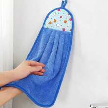 [Quick-Drying And Odor-Resistant] Cute Coral Fleece Hanging Hand Towels For Kitchen And Bathroom Absorbent Cloths, Thick And Oil-Free.Kitchen Essential,Bathroom Essential.Easter Gifts - 隨機的 - 查看 4