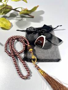 2pcs/Set Muslim Prayer Beads & Tasbih LED Ring Counter Set, Elegant Bow Gift Bag Packaging, Includes Handheld Ring Counter, Suitable For Prayer Counting, Activity Tracking, Holiday Gifting - Multicolor - View 17