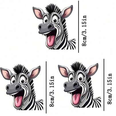 1pc/2pcs/3pcs Durable Long-Lasting Heat Transfer Stickers With Funky Zebra Patterns, For DIY On T-Shirts, Sweatshirts, Jeans, Hoodies, Backpacks, Jackets, Handbags, Pillows