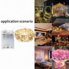 2m 20 LEDs, 3m 30 LEDs, 4m 40 LEDs, 5m 50 LEDs AA Battery Powered Fairy Lights, Suitable For Wedding, Holiday, Bedroom, Party, Ambiance, Bedside, Room, Decorative Lighting - Warm White - View 3