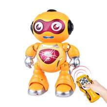 Robot Inteligente Bailarín con Control Remoto. Ideal para niños a partir de 3 años. Cuenta con modo múltiple, incluye música genial y luces de colores, además de realizar movimientos de baile realistas. El control remoto permite gestionar funciones como canciones, música, movimiento hacia adelante/atrás, giro izquierdo/derecho y más. Diseño llamativo, perfecto para entretenimiento y estimulación sensorial. - Amarillo Mostaza - Ver 4