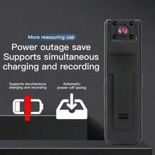 1pc 1080P Full HD Mini-Camera, Portable Digital Video Recorder, With Infrared Night Vision Function, 180-Degree Wide-Angle Lens, Support For TF Card Storage, Support For USB Charging, Equipped With Long-Term Rechargeable Battery, Suitable For All Kinds Of People Shooting Scenes, Outdoor Small Cameras, Suitable For Outdoor Activities Such As Travel And Sports. - Black - View 10