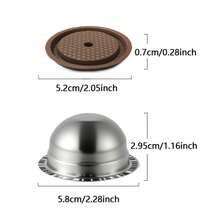 1pc Reusable Stainless Steel Vertuo Coffee Capsule With Lid & Tool, Compatible With Vertuo Next/Pop/Plus Coffee Machines, Capacity 80/150/230ml - Silver - View 7