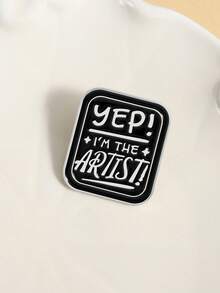 1枚“没错，我就是艺术家”珐琅徽章，趣味语录合金胸针，翻领/背包徽章，时尚珠宝配饰，送朋友的礼物 - 彩色 - 查看 7