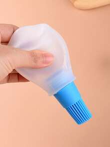 Heat-Resistant Silicone Oil Brush With Bottle Cap, Baking & Grilling Oil Dispensing Brush With Measurement Scale - Multicolor - View 6