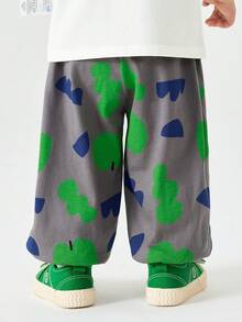 mini bala Baby Boy Lightweight Quick-Dry Loose Soft Pants, Summer - Gray Green Tone - View 5