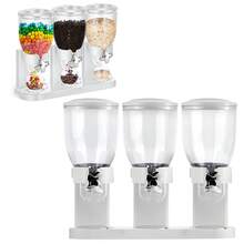 2-Liter White Grain Dispenser Bucket With 3 Measuring Cups, Unbreakable Food Storage Container For Rice, Flour, Cereal & Pet Food, Kitchen Pantry Organization - White - View 3
