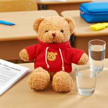 Teddy Bear Hoodie Plush Toy - Ultra Soft & Cuddly Stuffed Animal, Perfect Gift For Kids, Boys & Girls (Birthday, Christmas) - 紅色 - 查看 1